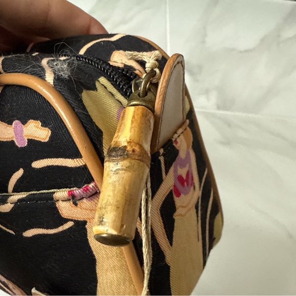 Tommy Bahama Waikiki Hawaiian Hula Mini Clutch Bamboo Zipper Toiletry Bag NEW - Picture 6 of 8